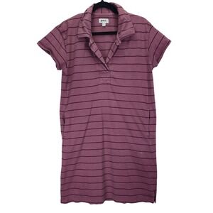 Pact Frame Striped Polo Shirt Dress Medium Organic Cotton Sustainable‎ Beach